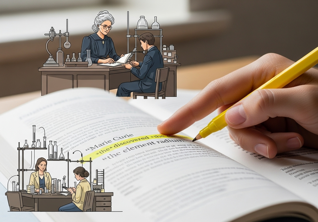 마리 퀴리: 정관사 'The' 사용법 (고유 명사와 발견)