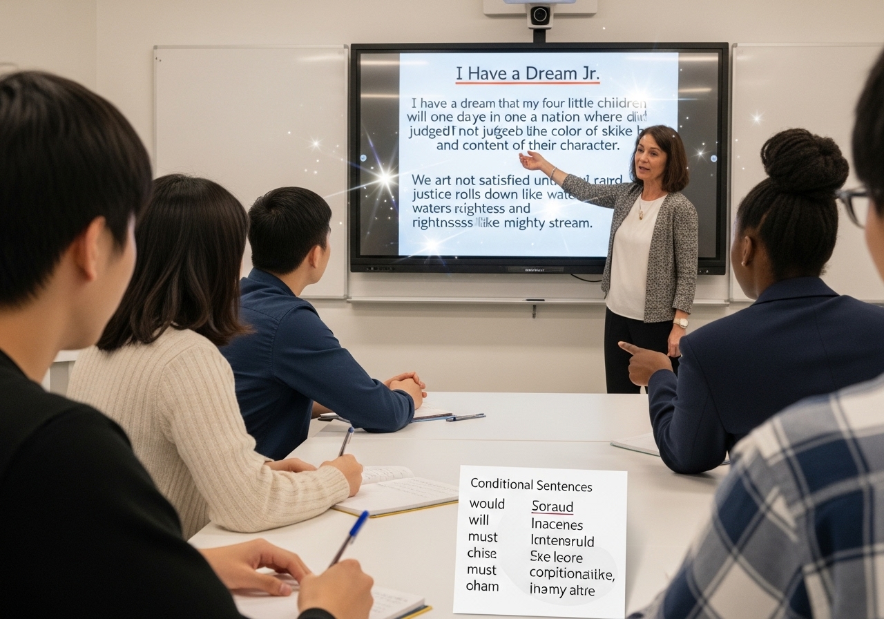 마틴 루터 킹 주니어: 미래를 말하는 조건문과 조동사