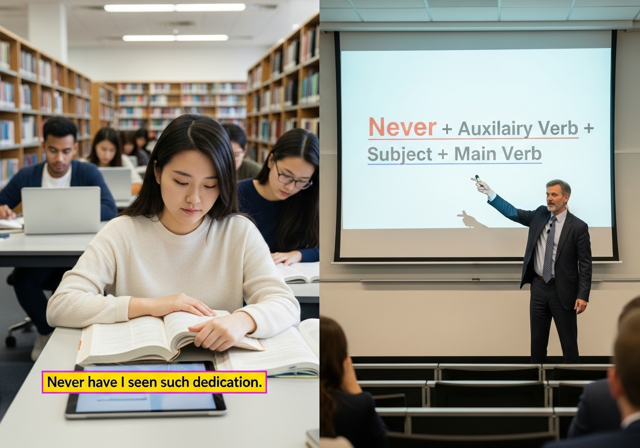 부정 부사어 도치: 격식과 강조를 한 번에 높이는 방법