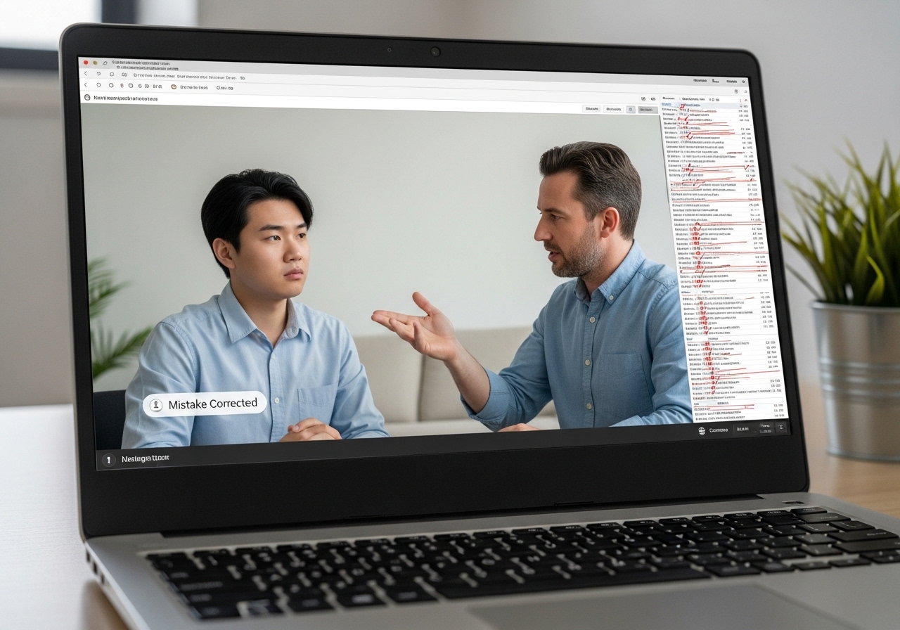 1. Fiction: 강사는 내가 하는 모든 실수를 즉시 교정해야 한다