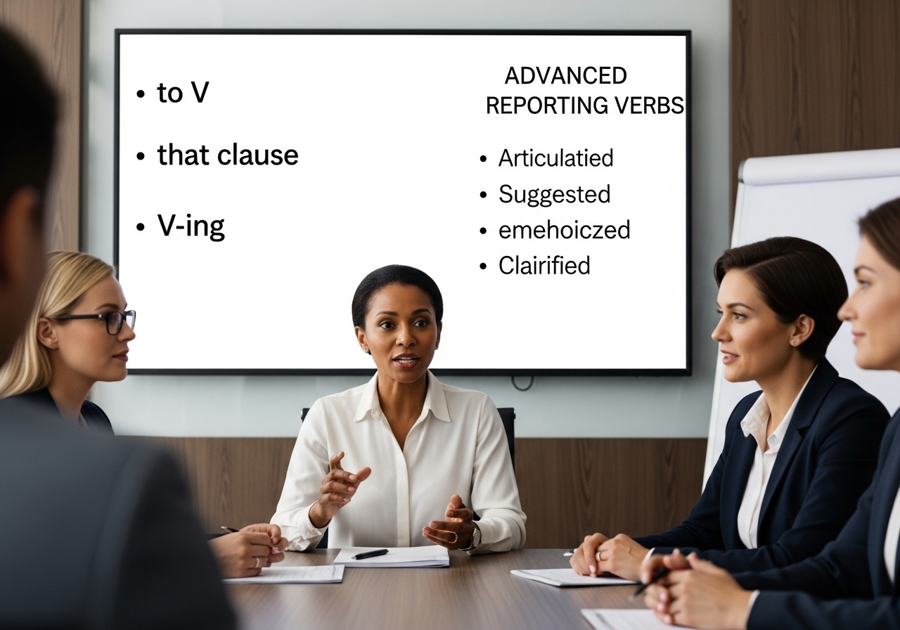 핵심은 고급 보고 동사 (Reporting Verbs) 활용