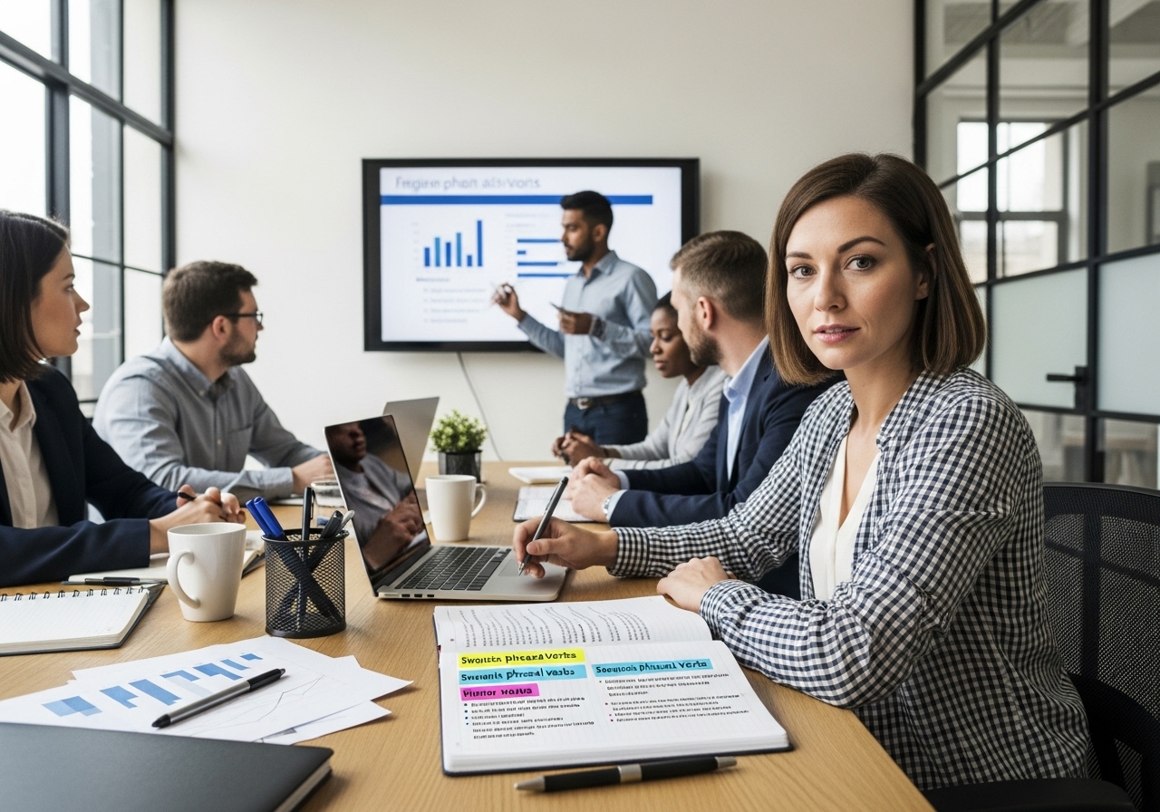 비즈니스 영어 회의에서 살아남는 핵심 구동사 사용 통계와 전략을 알아봅시다