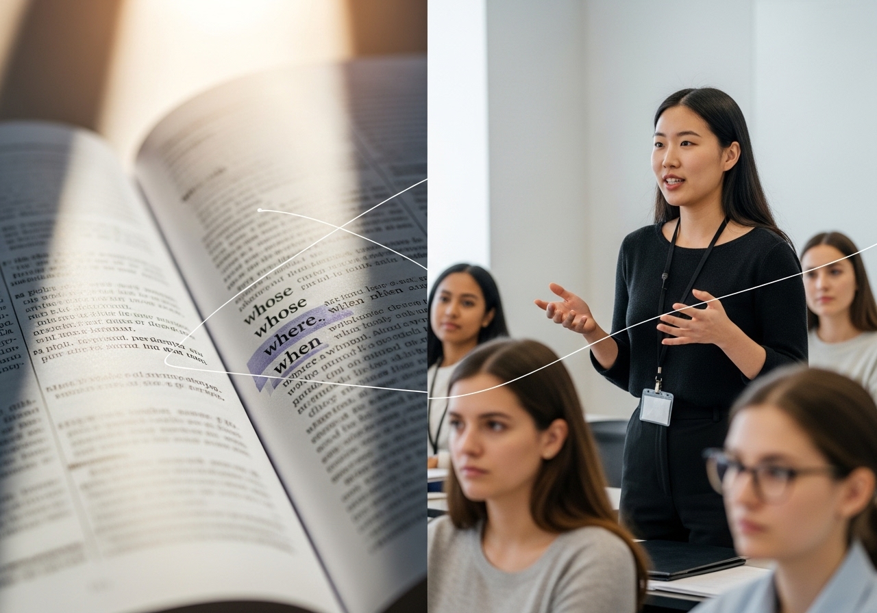 고급 스킬: 소유격 'Whose'와 관계부사 활용