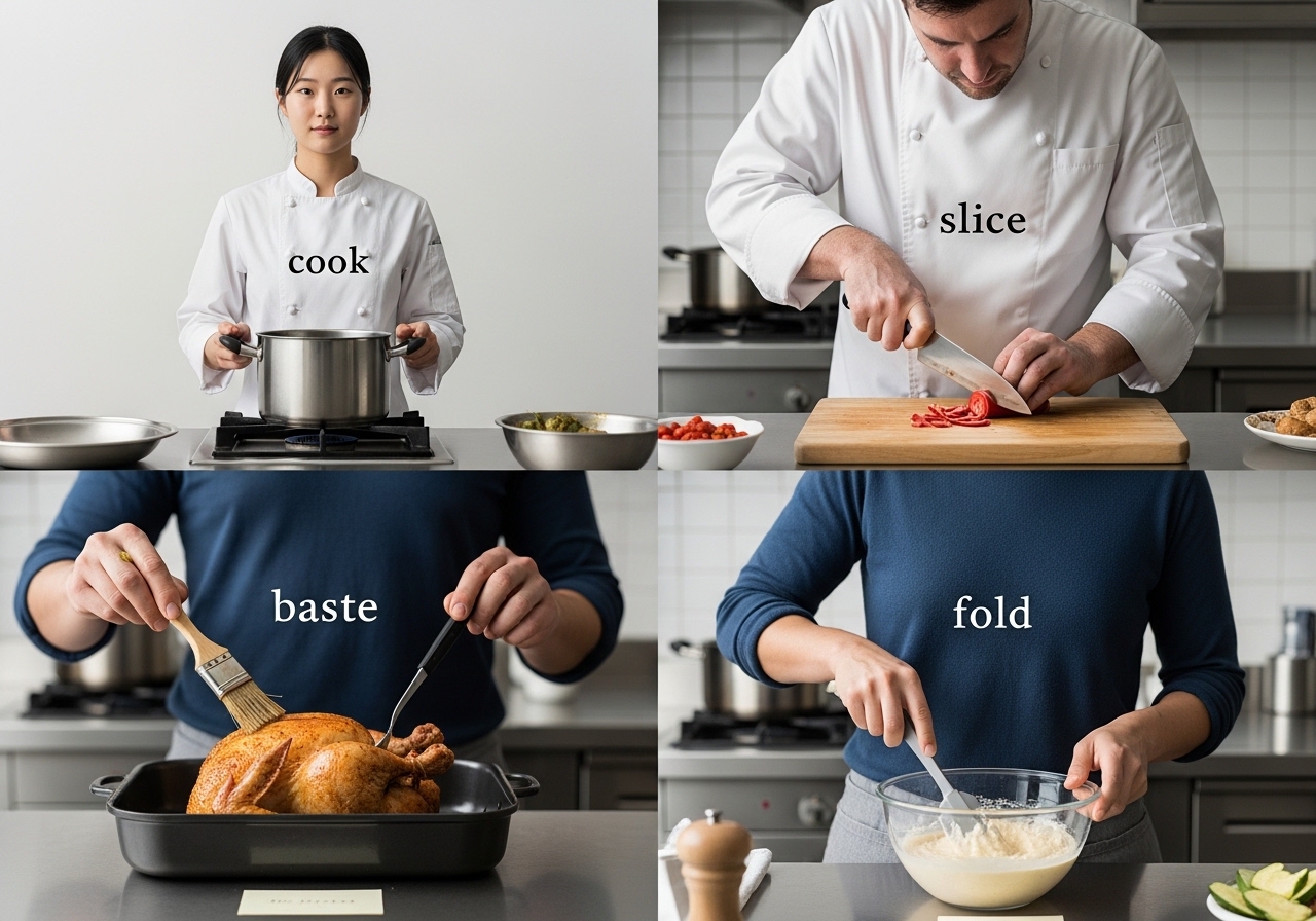 'Cook'를 대체하는 정밀한 조리 동사