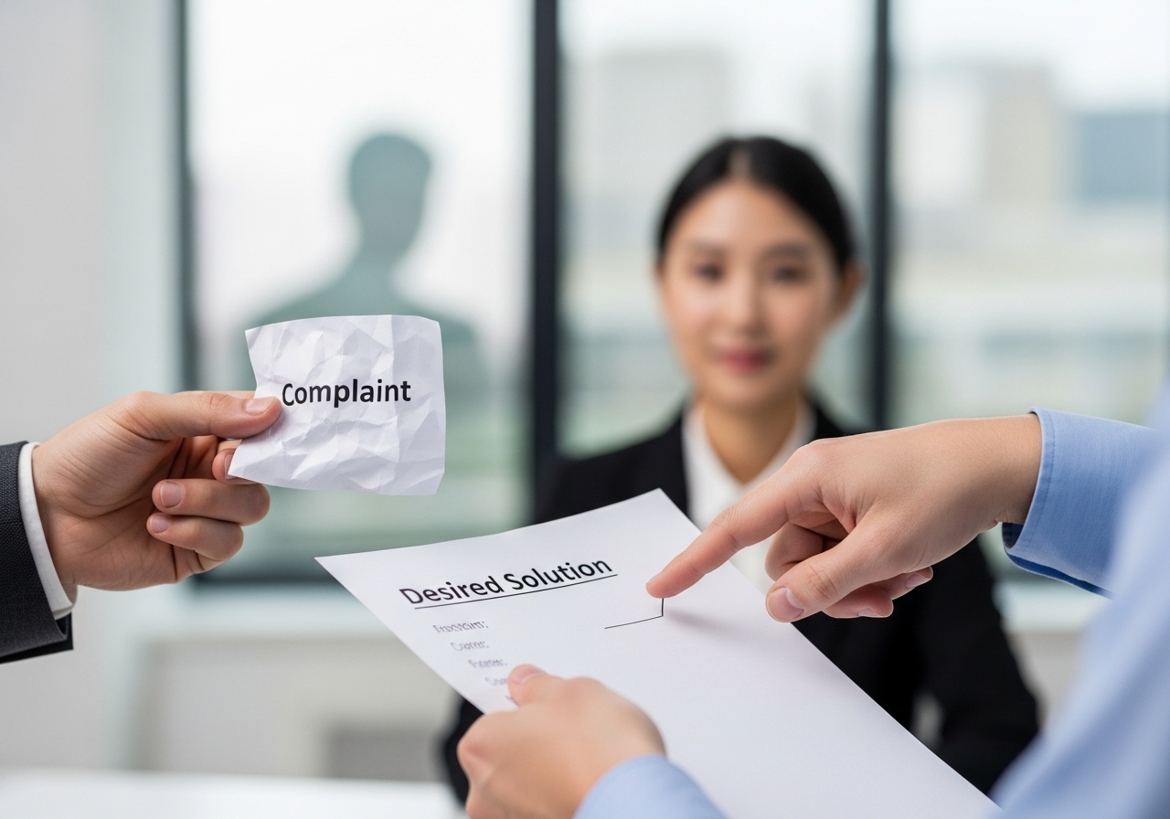 원하는 해결책을 명확히 요구하고 후속 조치 요청하기