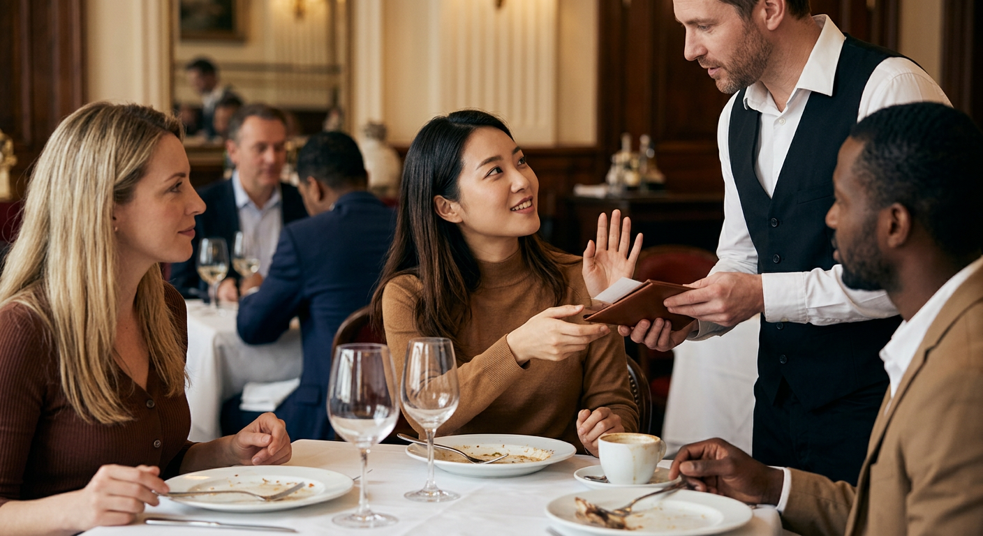 식사를 마무리하며 나누는 빌 결제와 팁 문화