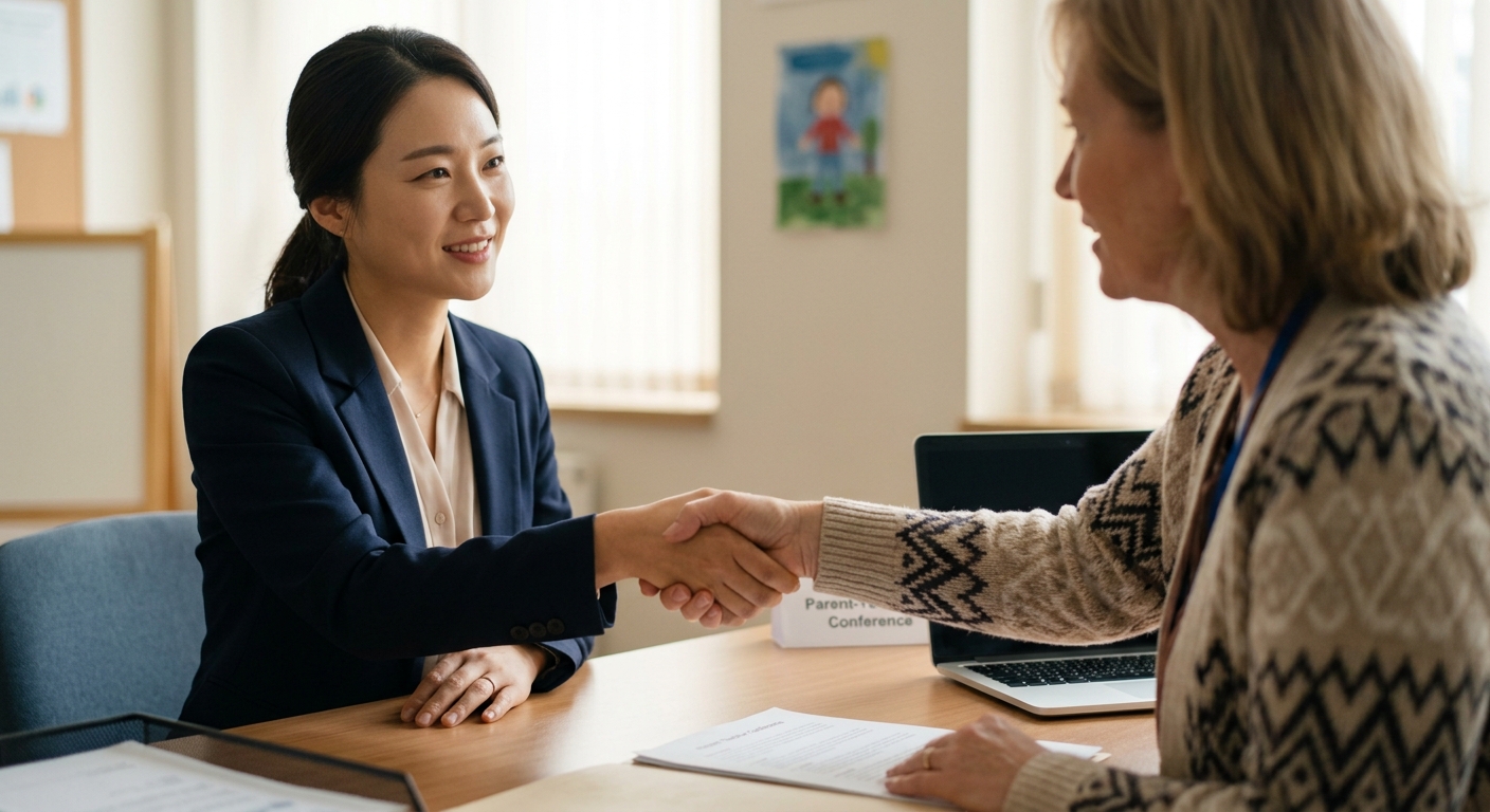 첫 만남의 긴장을 풀어주는 정중한 인사와 도입
